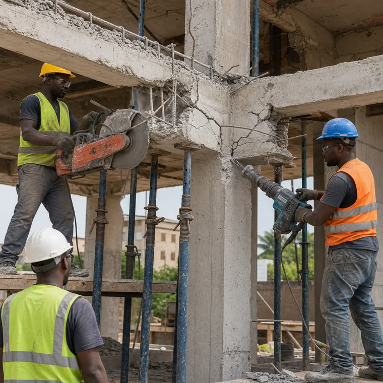Demolish Concrete Beams and Columns