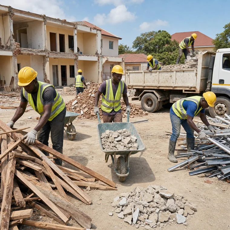 Sort, Load and Remove Demolition Debris