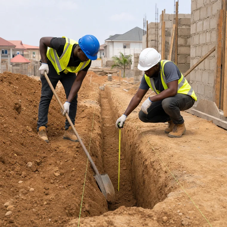Excavate Service Trenches
