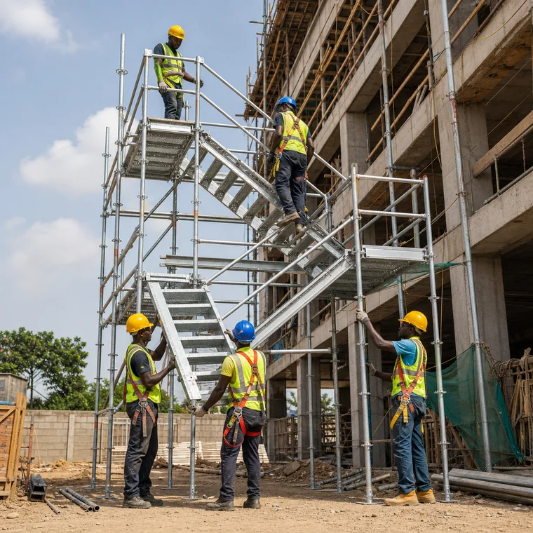 Install Temporary Access Stairs and Towers