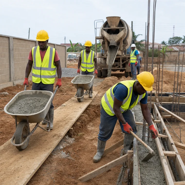 Manually Transport and Place Concrete