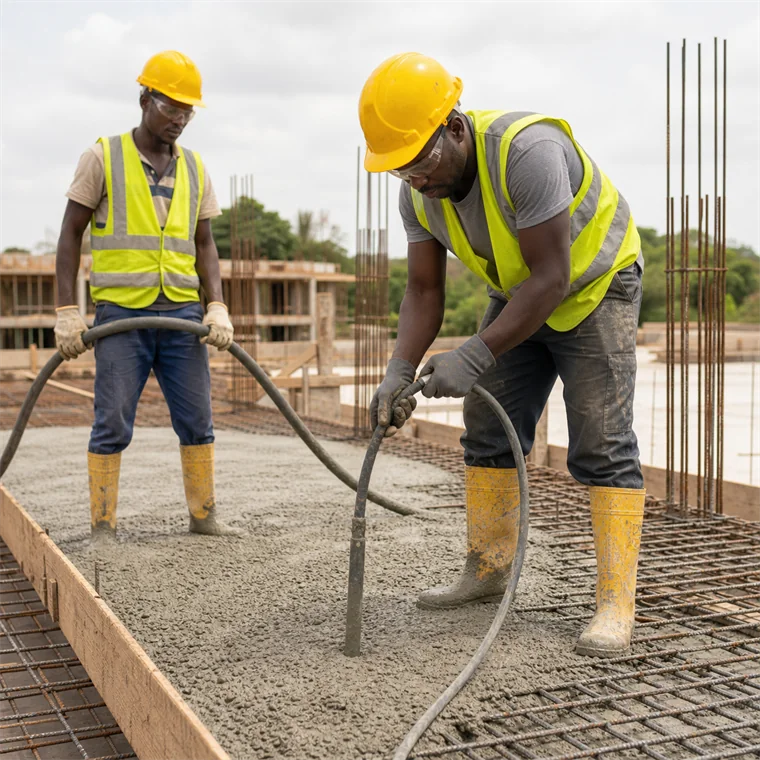 Vibrate and Compact Fresh Concrete