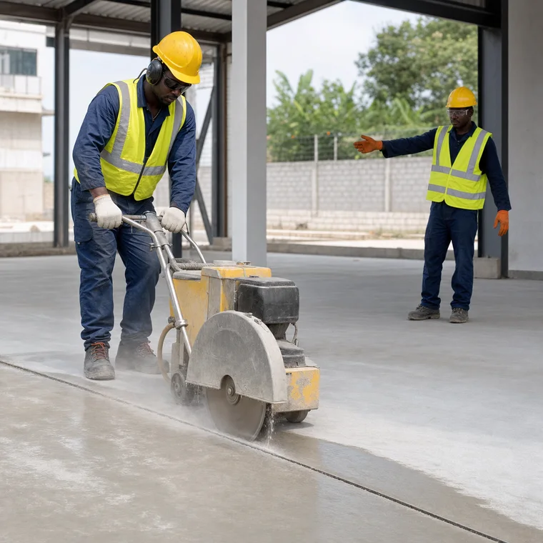 Cut Control Joints in Concrete Slabs