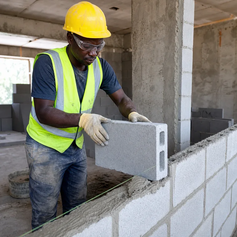 Lay 4-Inch Hollow Concrete Blocks