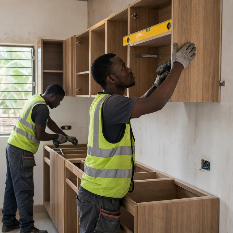 Install Kitchen Base and Wall Cabinets