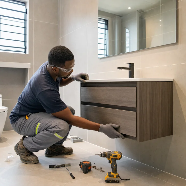 Install Bathroom Vanity Units