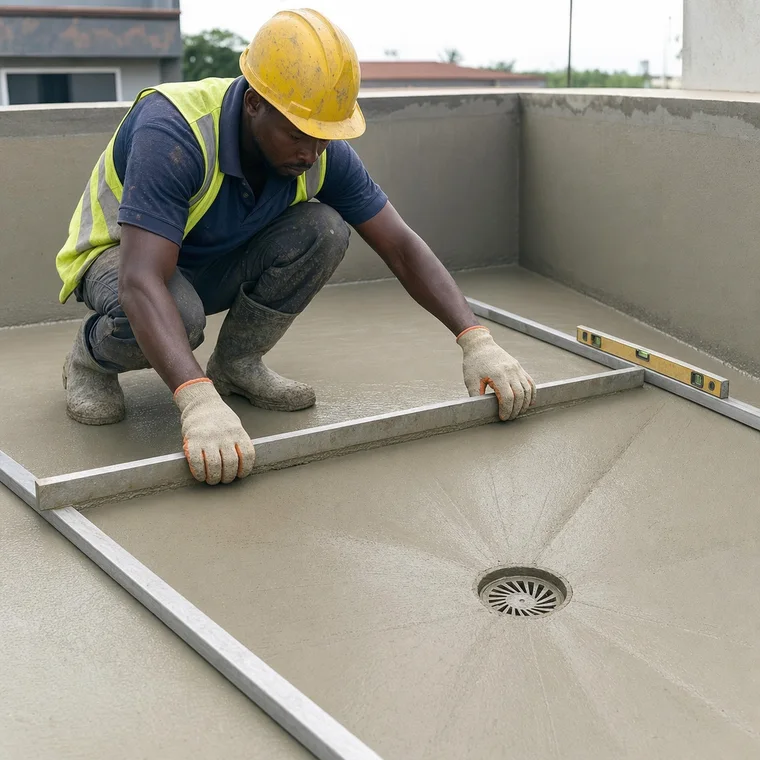 Form Sloping Screed to Wet Areas and Roofs