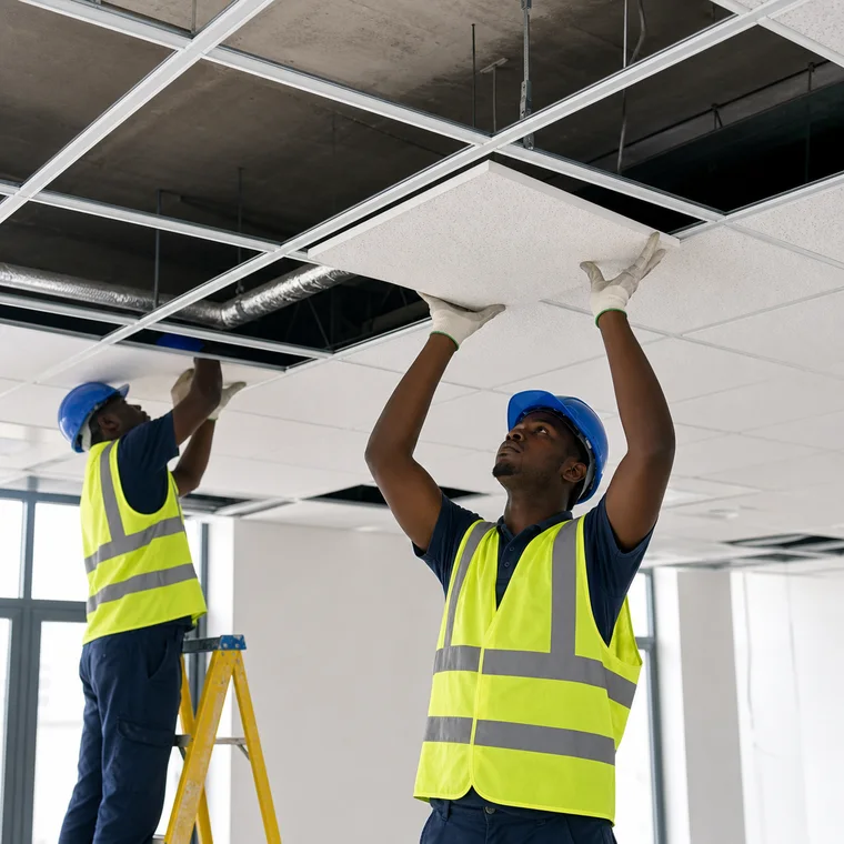 Install Suspended Grid Ceiling