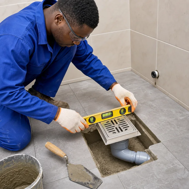 Install Floor Drains and Traps