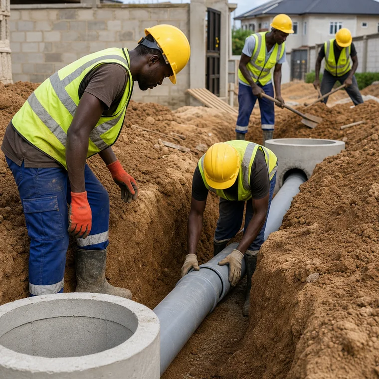 Lay Underground Wastewater Drainage Pipes