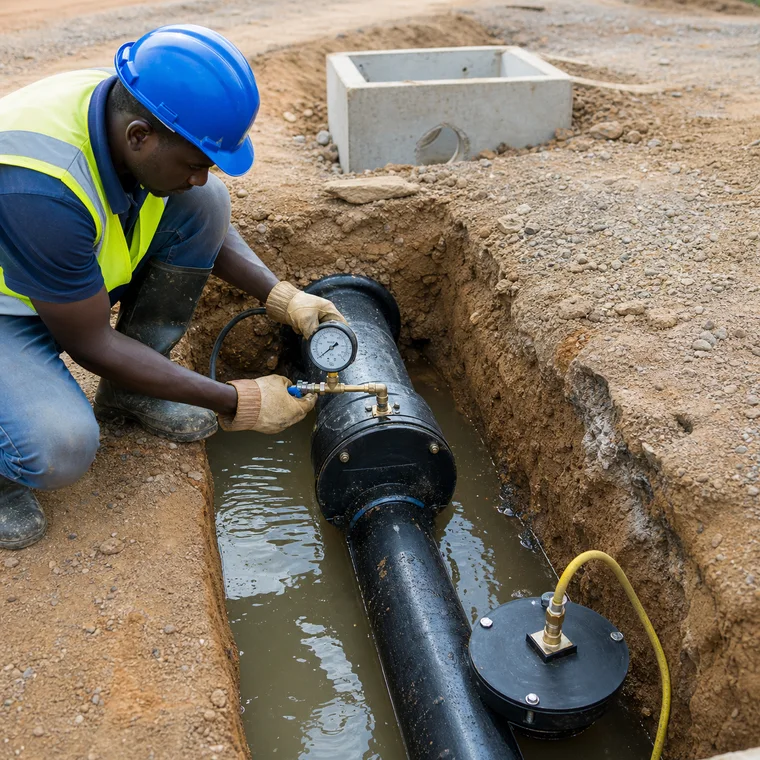 Leak-Test Underground Drainage
