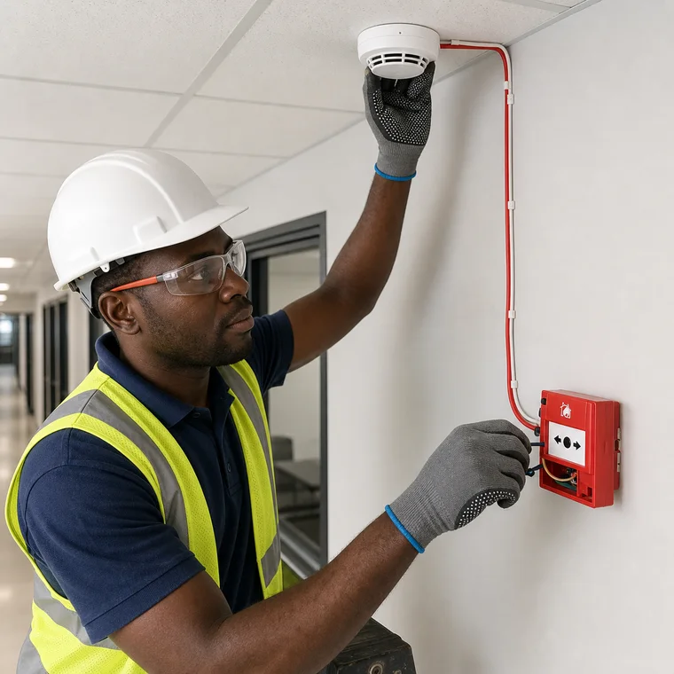 Install Fire-Alarm Cabling and Devices