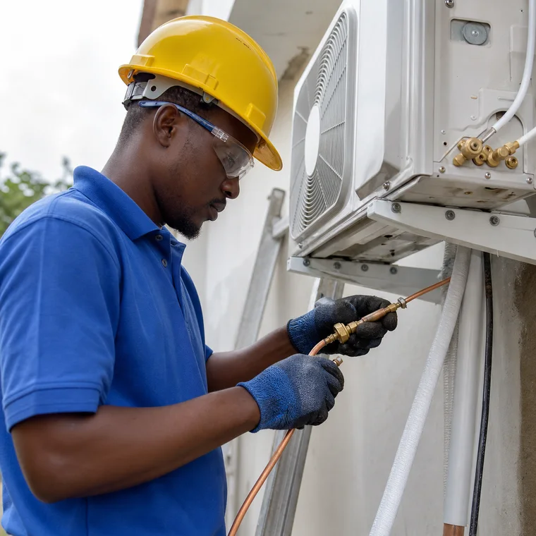 Install Air-Conditioning Refrigerant Pipework
