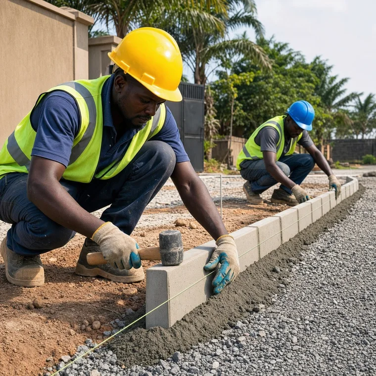 Install Precast Concrete Kerbs