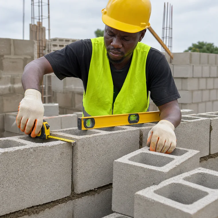 Lay 5-Inch Hollow Concrete Blocks