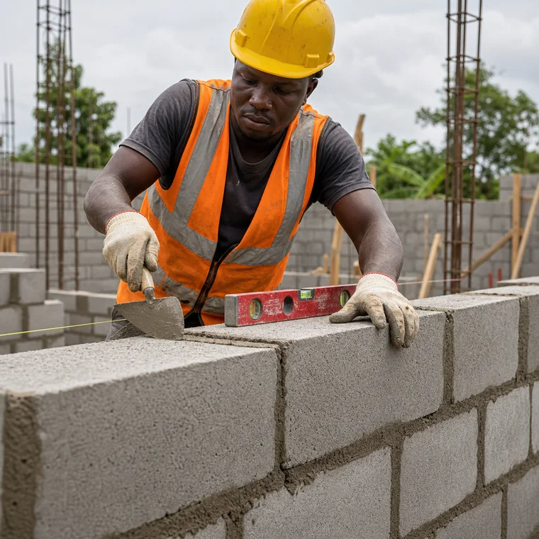 Lay 6-Inch Solid Concrete Blocks
